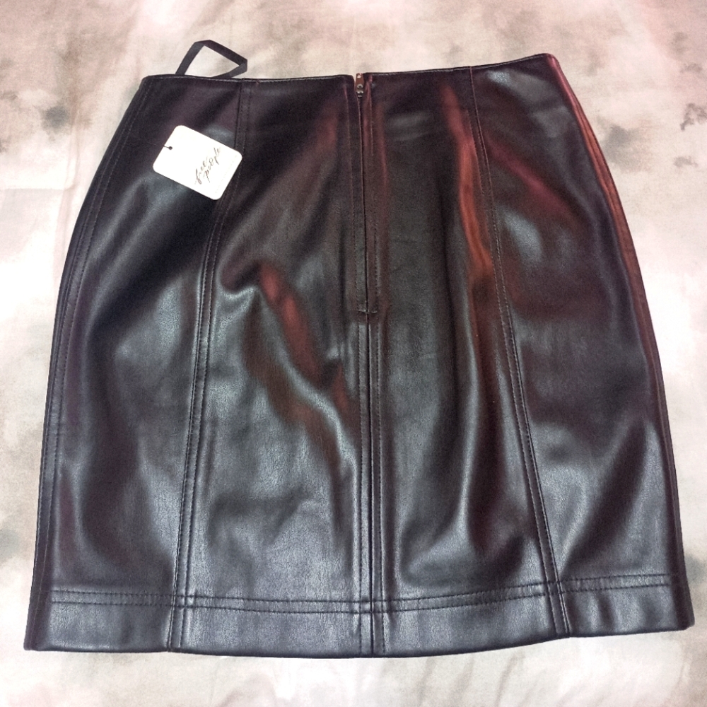 Free People Faux Leather Skirt